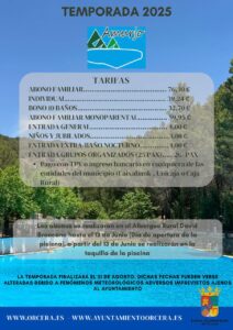 precios piscina orcera amurjo 2025