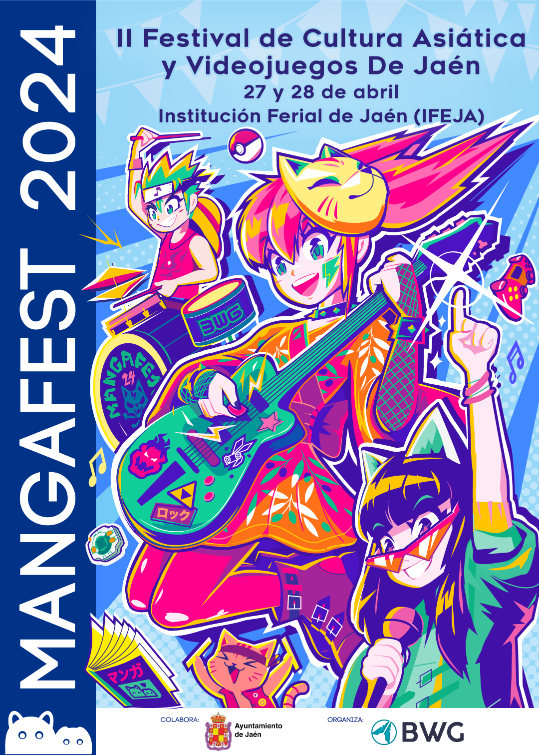 cartel-mangafest-jaen mangafest festival cultura asiatica videojuegos jaen 2024 niños